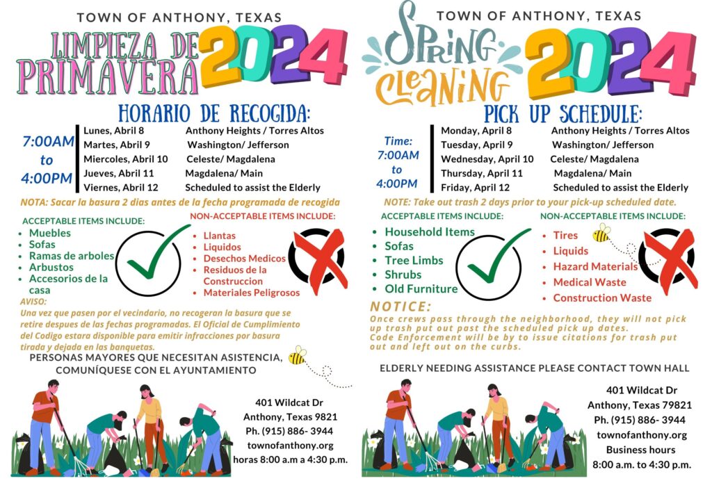 A flyer for the spring cleaning event.